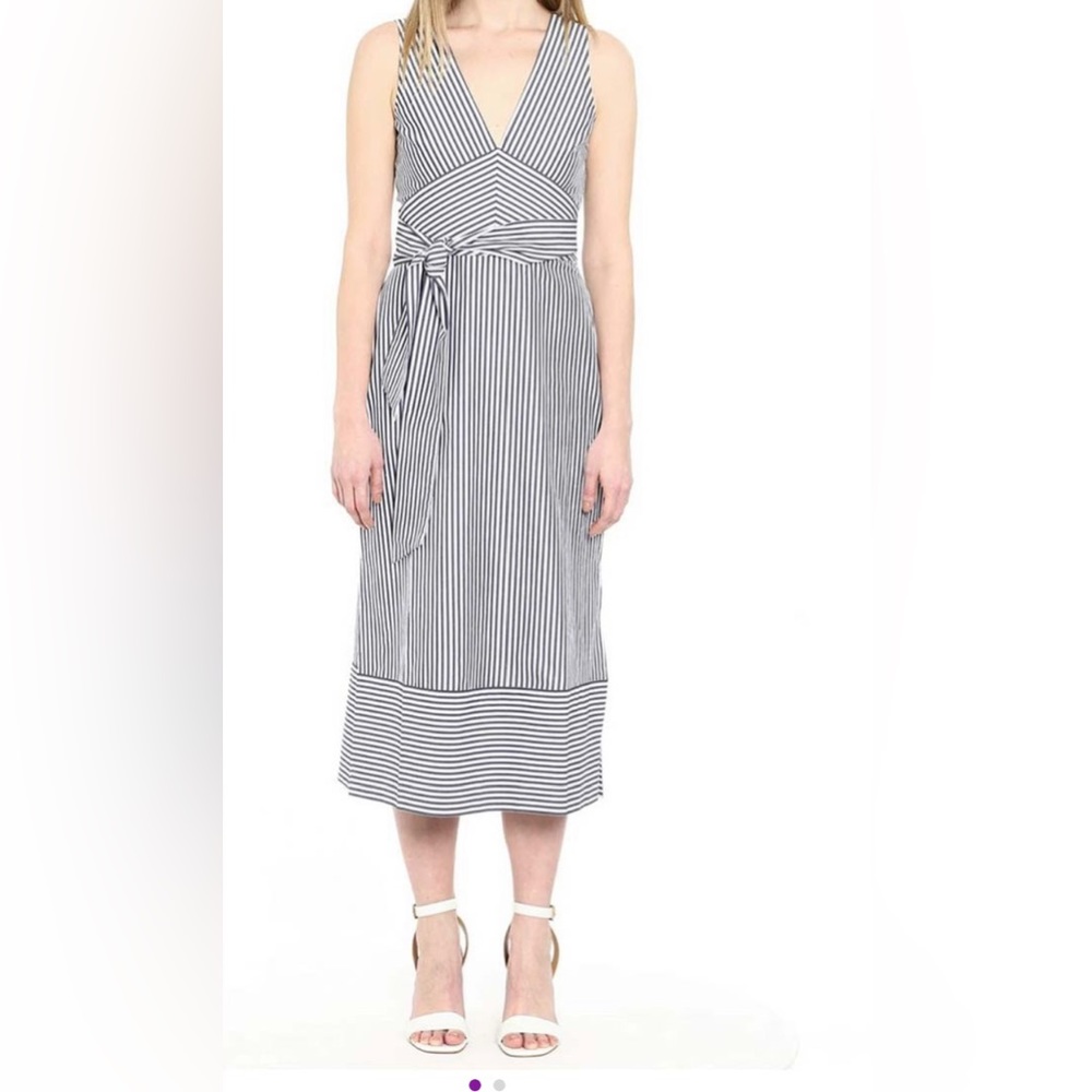 MICHAEL MICHAEL KORS BLUE/WHITE STRIPED DRESS: NEW WITH DEFECT: SZ XXS